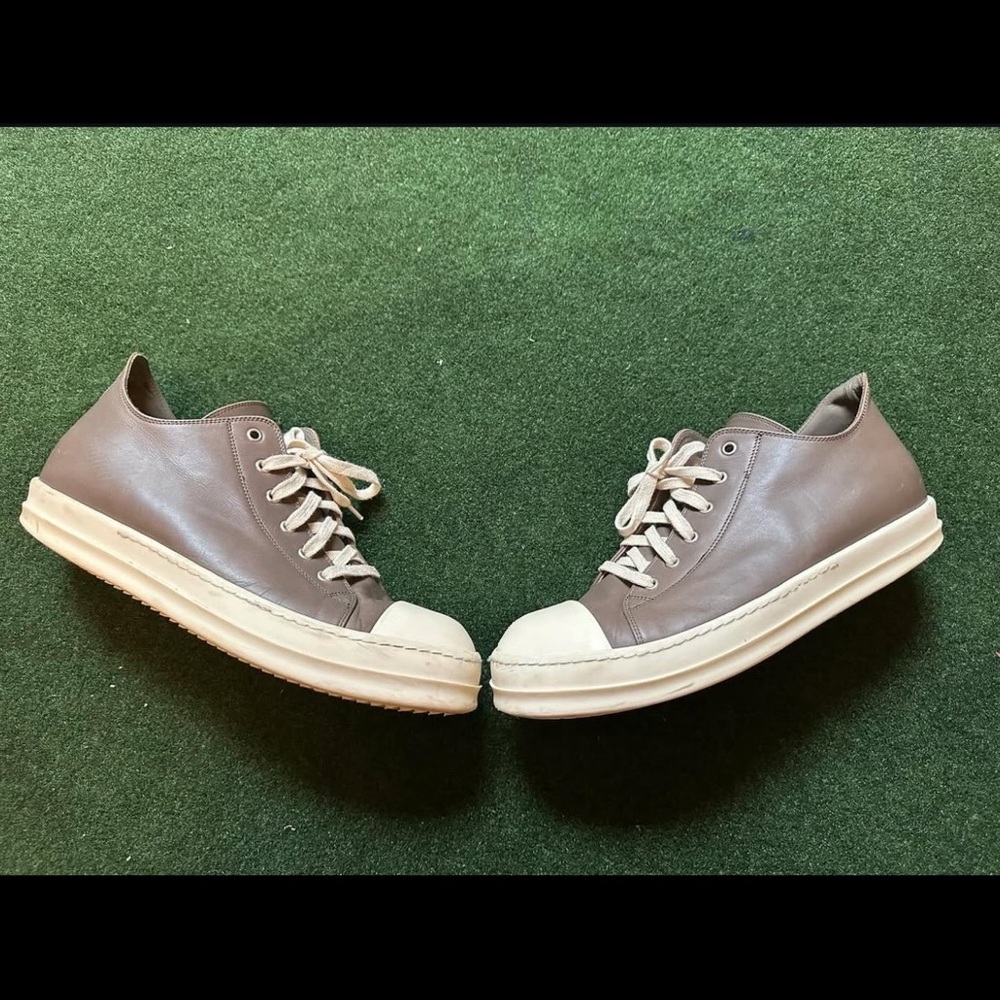 Rick Owens Brown and Cream Sneakers